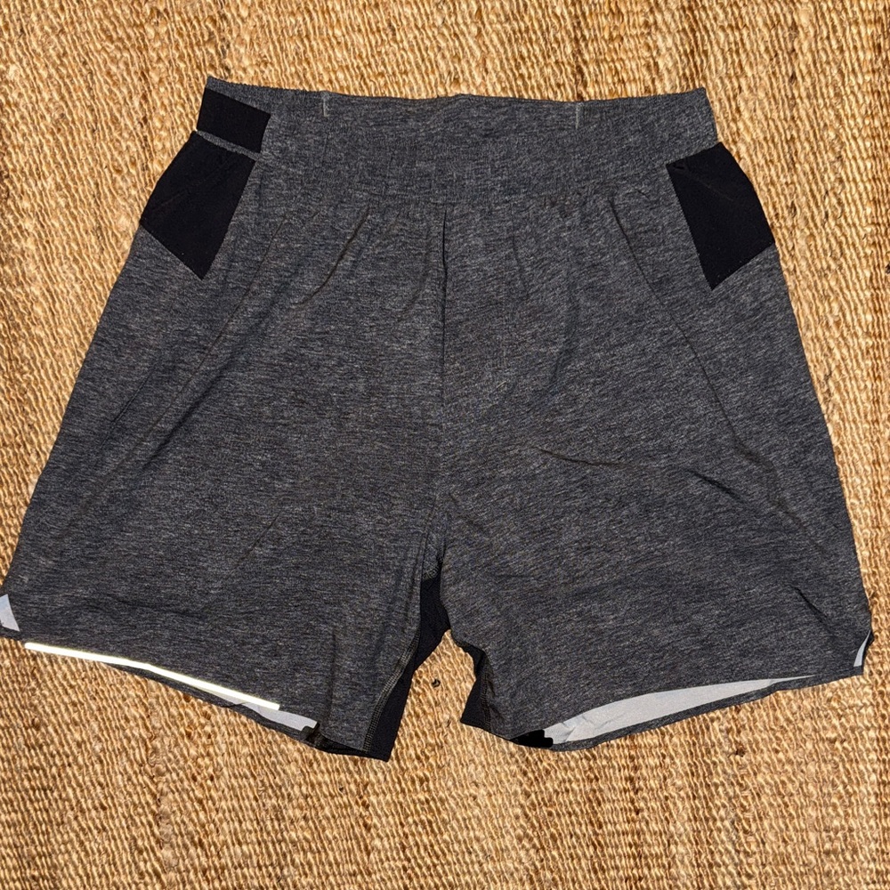lululemon athletica Dark Gray Athletic Shorts with Black Pockets